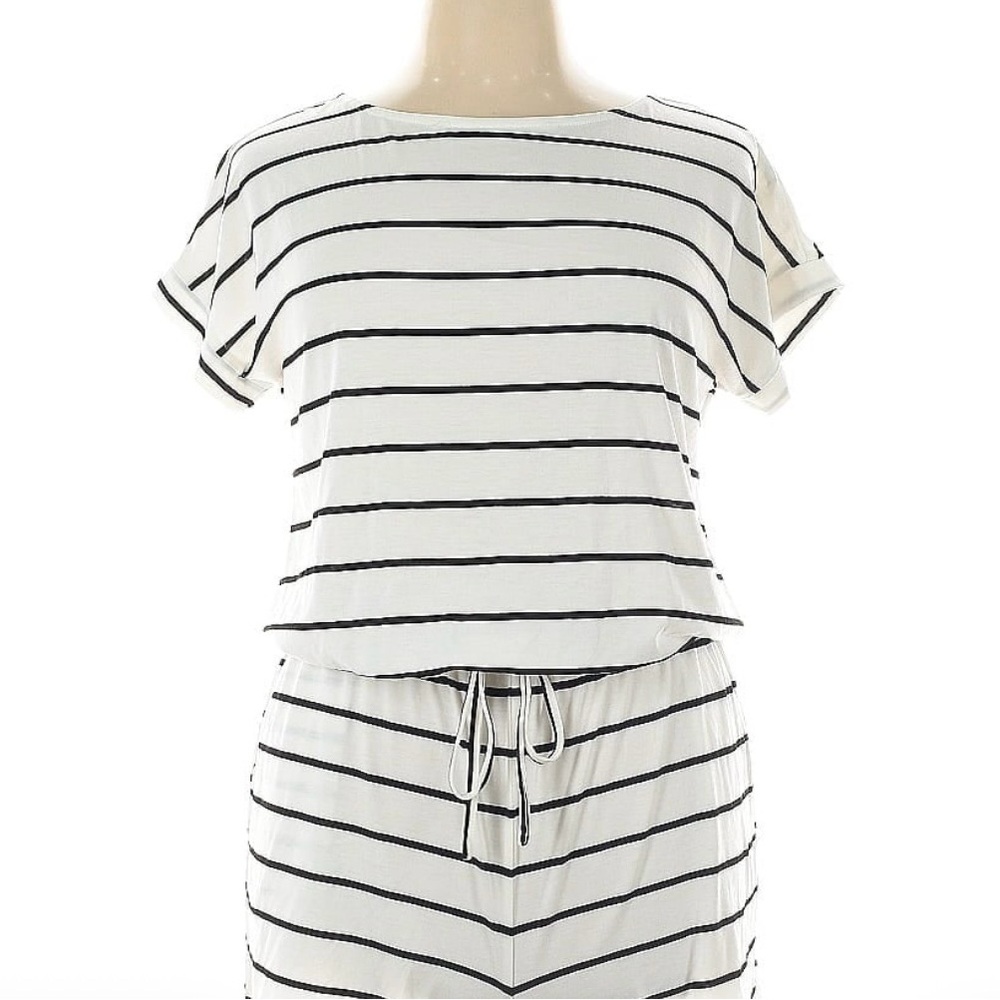 Striped Black and White Romper
